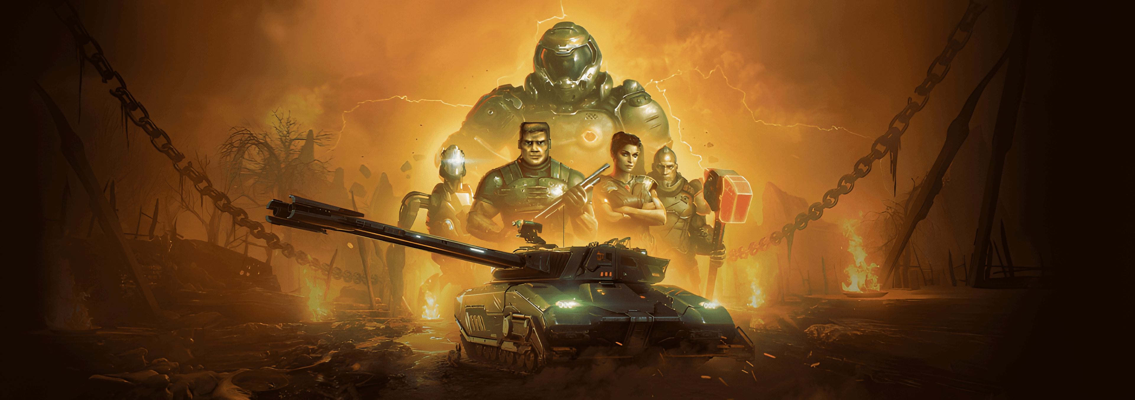 FV225 Mk. BFG Meets Doom Slayer: World of Tanks Kicks Off DOOM Universe Crossover
